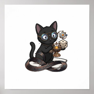 Affiche de bureau de Lady Justice Black Cat Law
