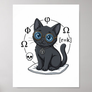 Affiche de bureau de Lady Justice Black Cat Law