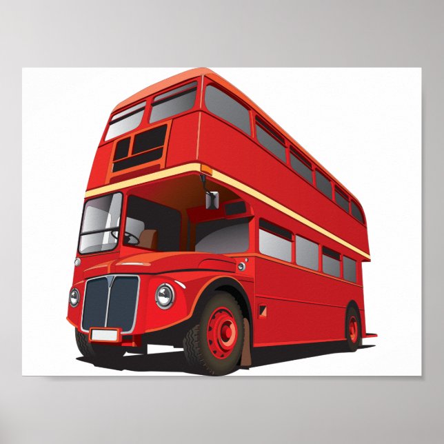 Affiche de bus à impériale rouge (Devant)