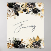 Affiche de cadeaux de 60 ans Fleur de Black Gold