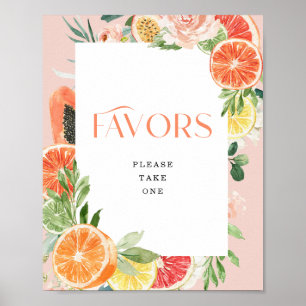 Affiche de cadeaux de fête de mariage tropical cit