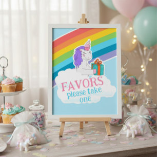 Affiche de cadeaux licorne mignonne pour anniversa