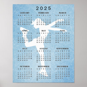 Affiche de calendrier 2025 de conception de patine