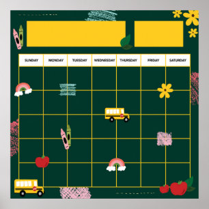Affiche de calendrier de classe pour enseignant de