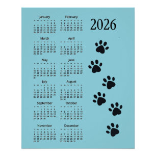 Affiche de calendrier de conception Empreintes de 