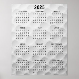 Affiche de calendrier de golf Design 2025