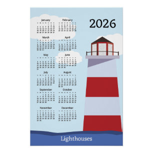 Affiche de calendrier phare 2026