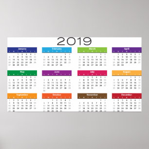Affiche de calendrier tendance 2019