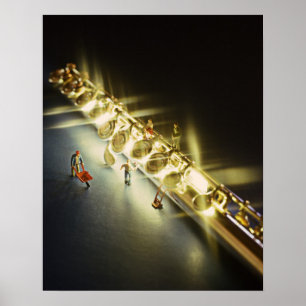 Affiche de cannelure ou de Flutist