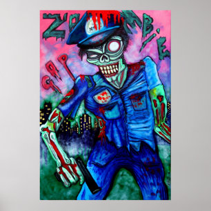 Affiche de cannette de fil de zombi