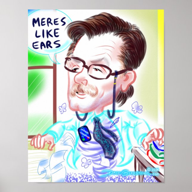 Affiche de caricature de retraite de Dr Meres 2014 (Devant)