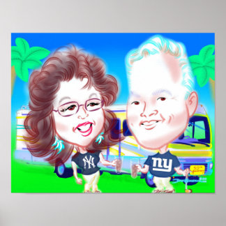 Affiche de caricature du 50e anniversaire