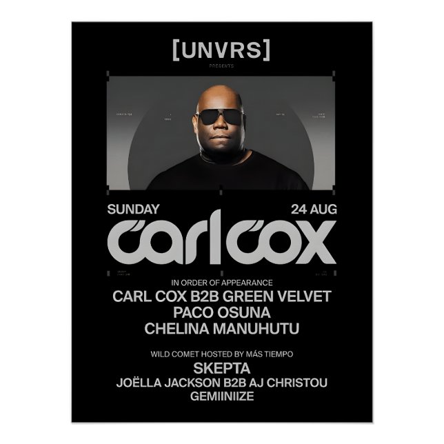 Affiche de Carl Cox (Devant)