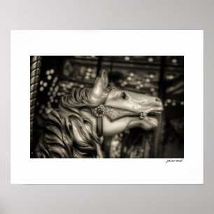 Affiche de carrousel de la foire du comté de Sepia