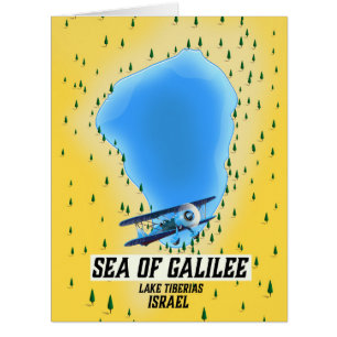 Affiche de carte de la mer de Galilée Israël