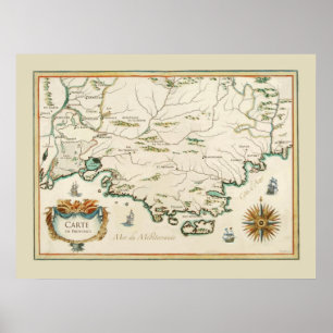 Affiche de carte de la Provence
