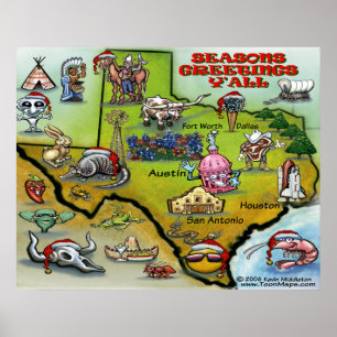 Affiche de carte de Noël du TEXAS