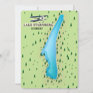 Affiche de carte de style vintage du lac de Starnb