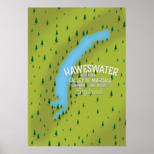 Affiche de carte de voyage du réservoir de Haweswa