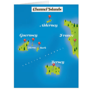 Affiche de carte des Îles Anglo-Normandes
