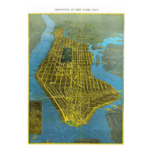 Affiche de carte détaillée vintage de New York 193