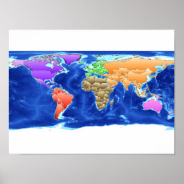 Affiche de carte du monde abstraite