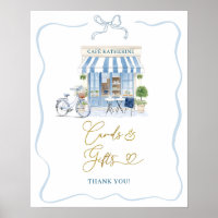 Affiche de carte et de cadeau français de café par