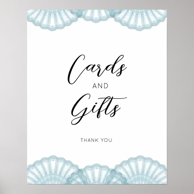 Affiche de carte et de cadeaux élégante coquille b (Devant)