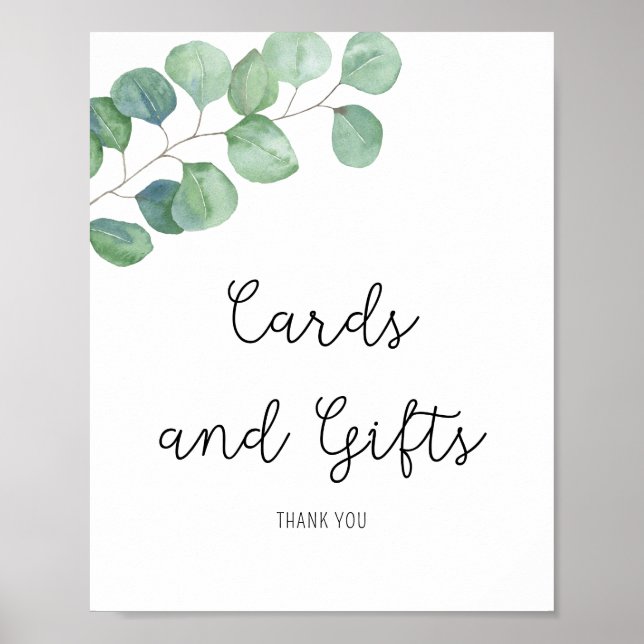 Affiche de cartes et cadeaux d'eucalyptus (Devant)
