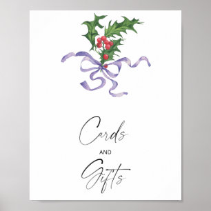 Affiche de cartes et cadeaux d'hiver à l'aquarelle