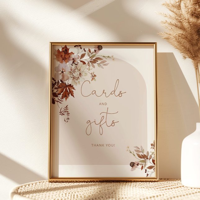 Affiche de cartes et de cadeaux à arc en feuilles  (Créateur téléchargé)