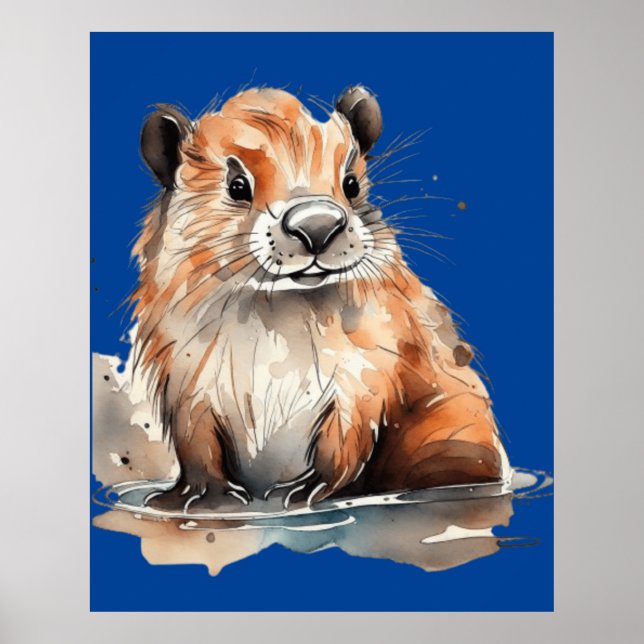 affiche de castor mignon (Devant)
