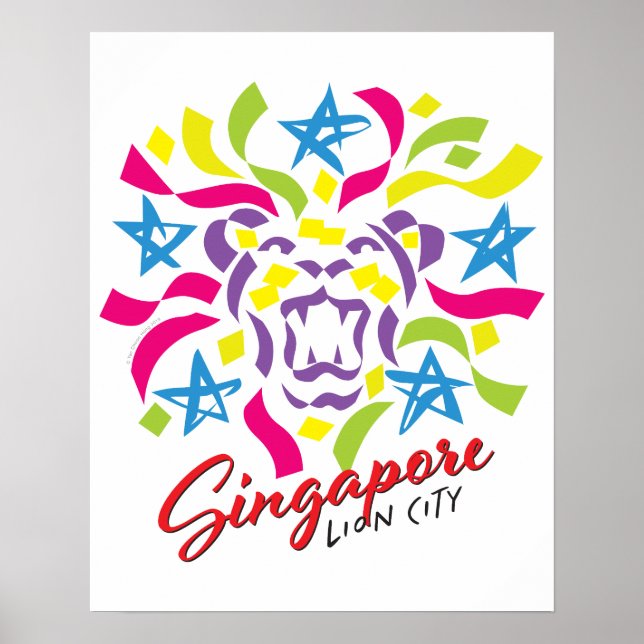 Affiche de célébration de la ville de Lion à Singa (Devant)
