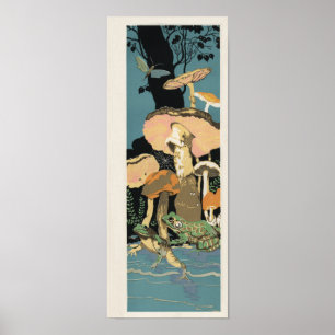Affiche de champignon de crapaud de grenouille de