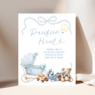 Affiche de chasse à la tétine Baby Shower Carrosse