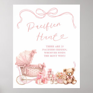 Affiche de chasse à la tétine pour Baby Shower Car