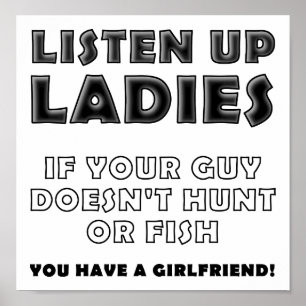 Affiche de chasse drôle pour dames