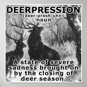 Affiche de chasse drôle sur la dépression