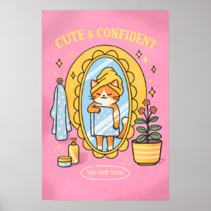 Affiche de chat, art mural d'amour de soi féminin,