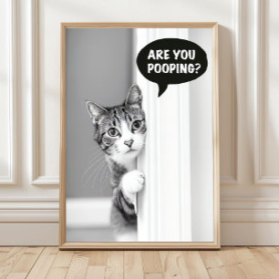 Affiche de Chat de Salle de Bain, Est-ce que tu fa
