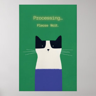 Affiche de chat drôle 'Traitement' Impression d'ar