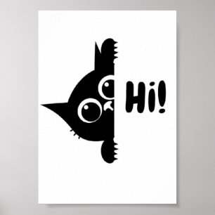Affiche de chat mignon salut