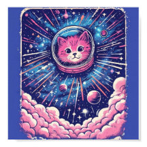 Affiche de chat mignonne Meowstranaut – Art mural