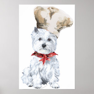 Affiche de Chef Terrier West Highland Blanc