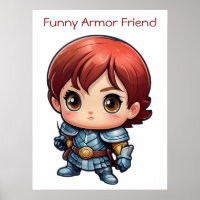 Affiche de chevalier comique Funny Armor Friend po