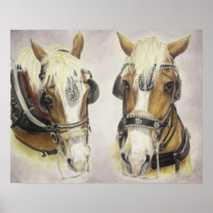 Affiche de chevaux de trait
