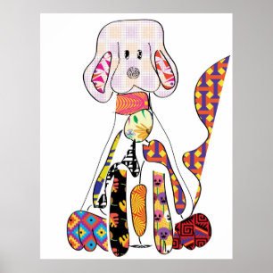 Affiche de chienchien de patchwork