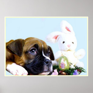 Affiche de chiot de boxeur de Pâques