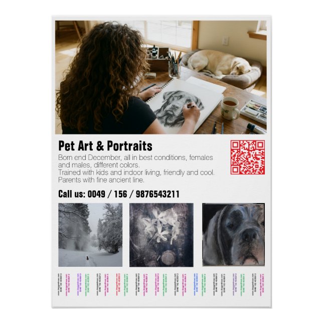Affiche de chiot Great Dane Designer (Devant)