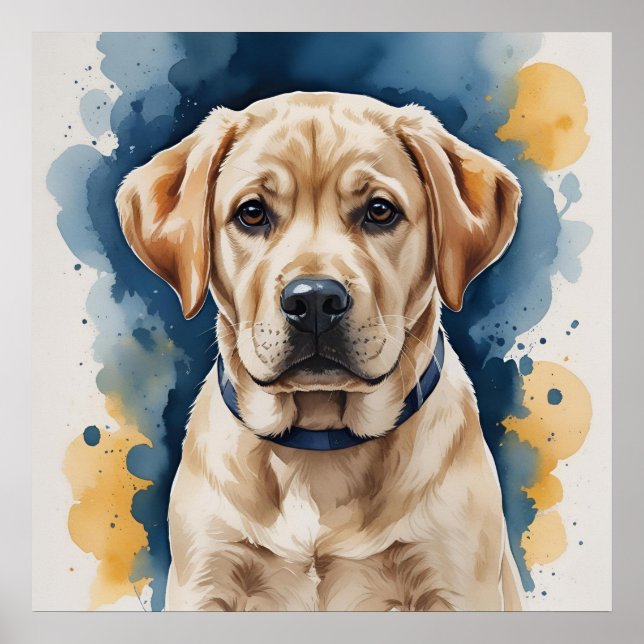 Affiche de chiot Labrador | Art mural (Devant)